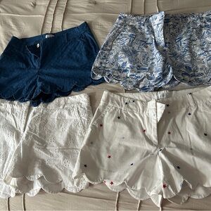 Crown & Ivy Scalloped Shorts - Navy, Blue Floral, White, Stars
